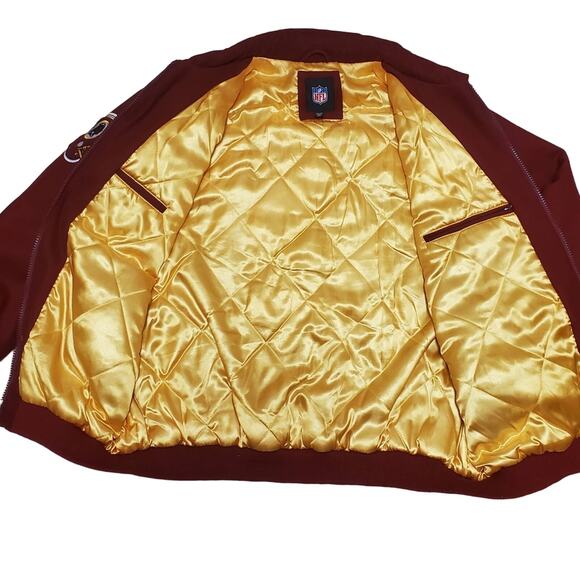 Redskins NFL Wool G-III Apparel Group 2XL Zip Up Bomber Jacket Coat - Picture 2 of 14